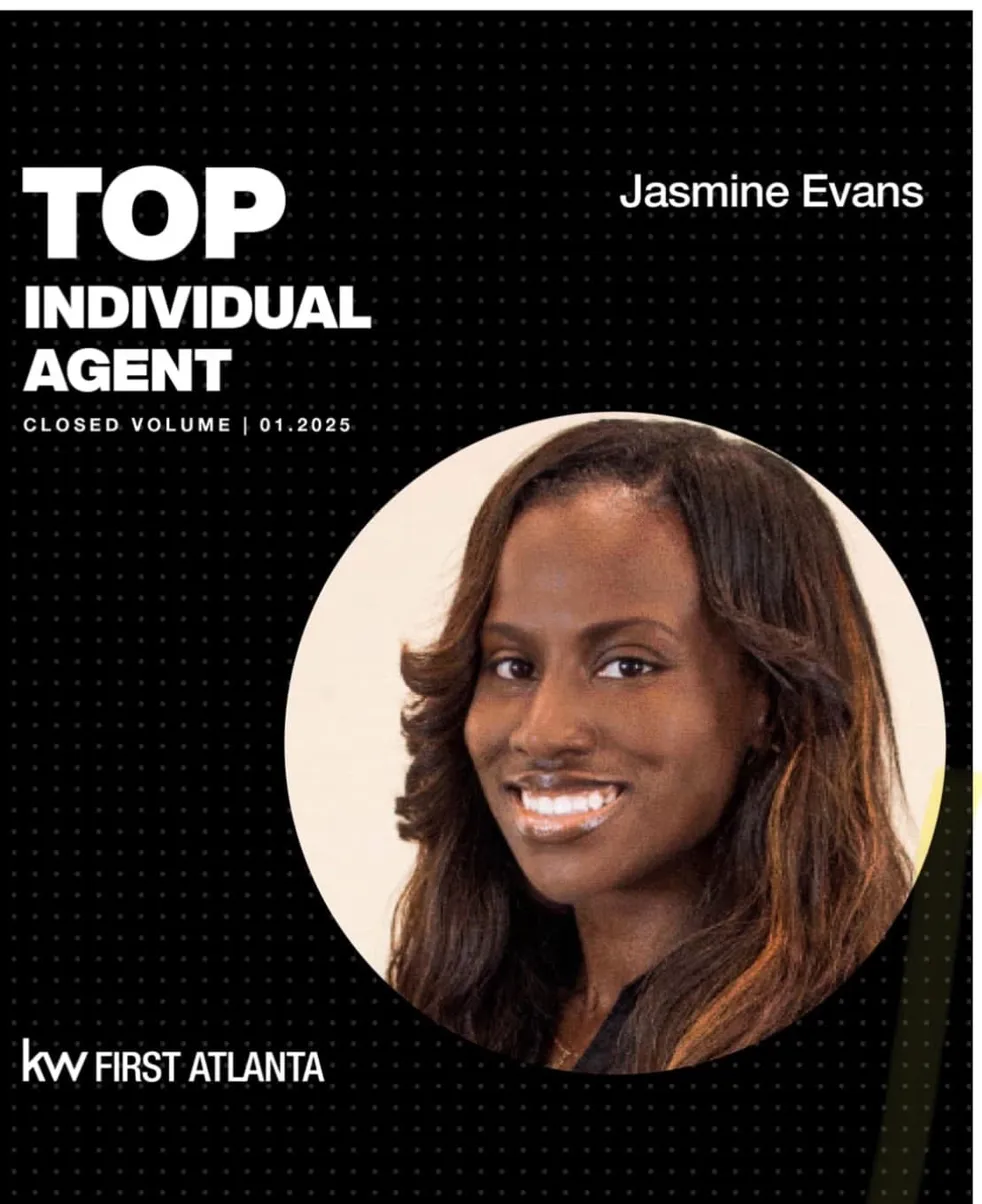 Jasmine Evans — KW First Atlanta Top Individual Agent, Closed Volume, January 2025